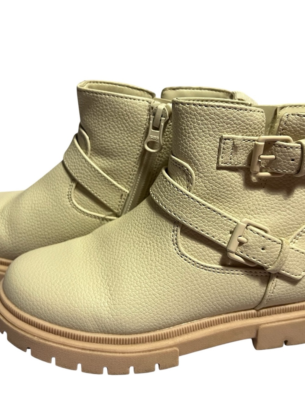 Cat & Jack Kids Cream Ankle Buckle Boots